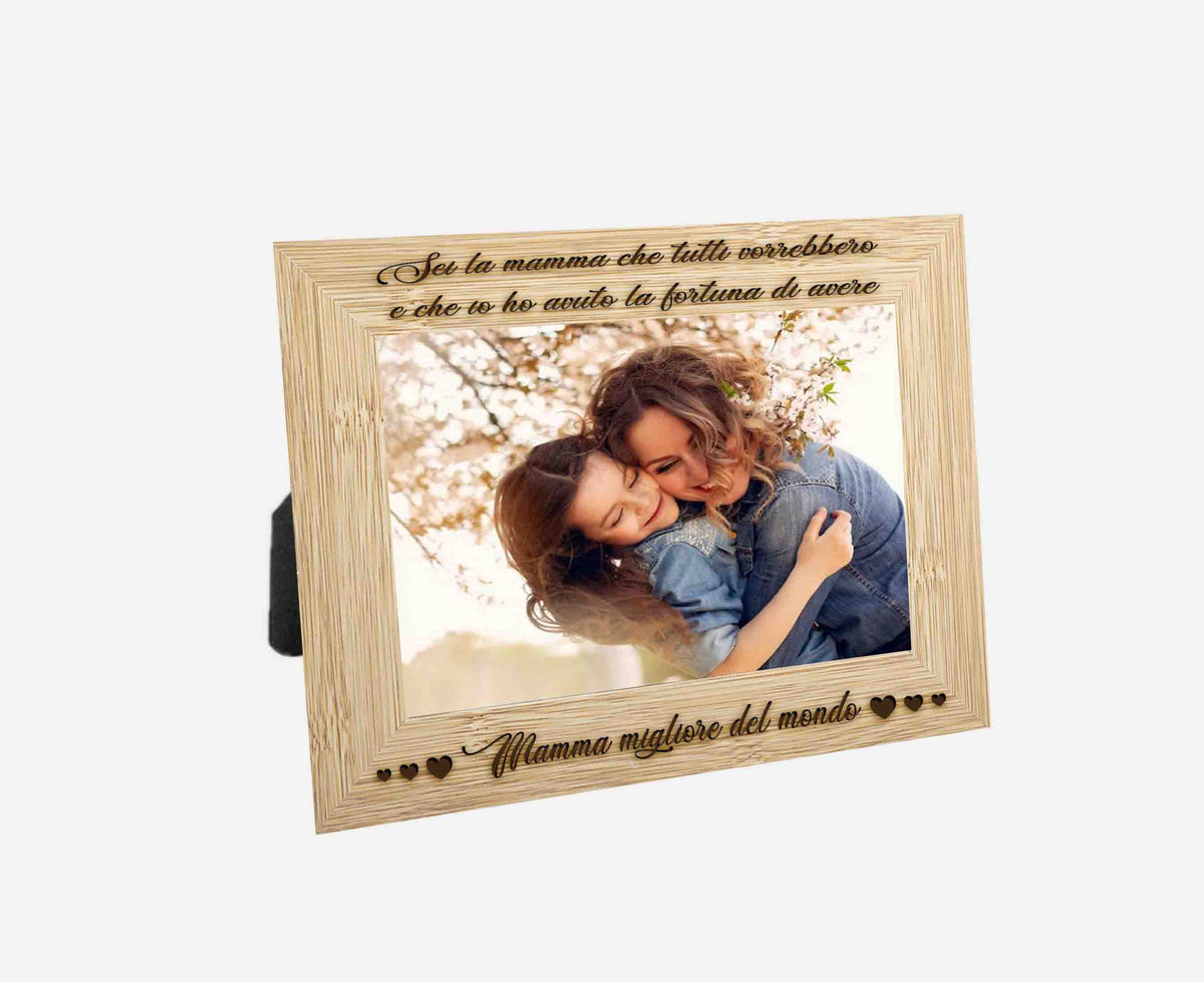 Pekiedo Cornice Foto Mamma Mom Portafoto in Legno da Tavolo Idea Regalo Festa della Mamma Donna Compleanno