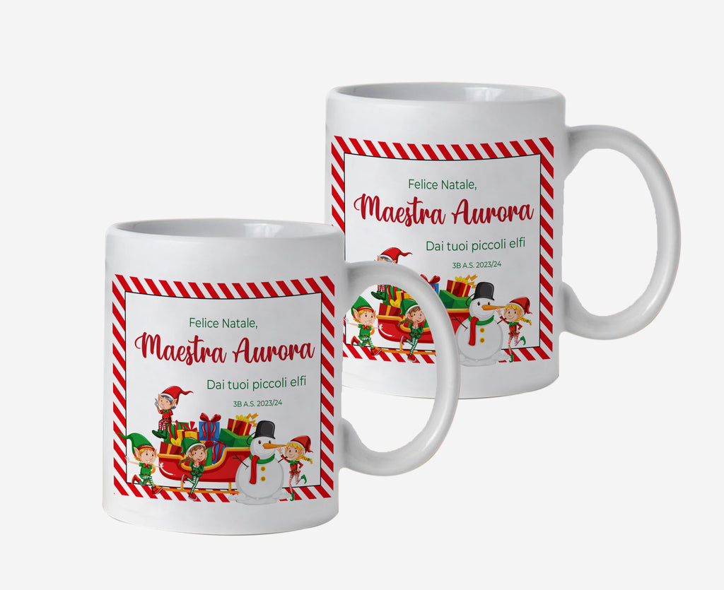 Tazza Natalizia Grande Capacità Dipinta A Mano – Isolata In Acciaio Inox, Per Caffè E Tè, Regalo Festivo