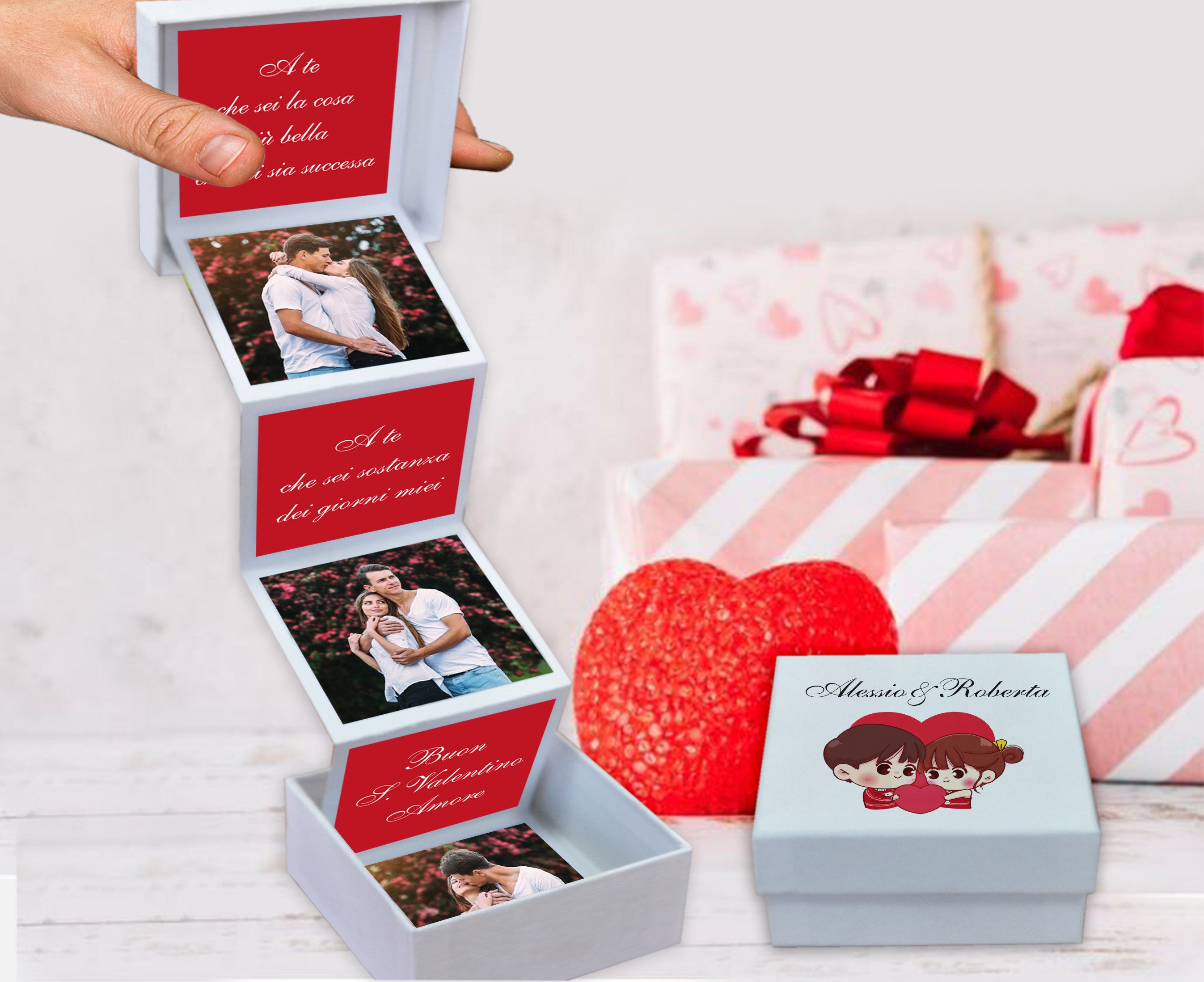Scatola con i motivi per cui ti amo per San Valentino, regalo romantico con cuori in legno incisi - Italia Scatola con i motivi per cui ti amo per San Valentino, regalo romantico con cuori in legno incisi - Italia